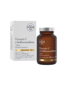 M.E.V. Feller® Vitamin C s bioflavonoidima 60 tableta (52,05 g) pridonosi funkicij imunološkog sustava. pridonosi normalnom funkcioniranju živčanog sustava, normalnoj psihološkoj funkciji te smanjenju umora i iscrpljenosti kao i održavanju normalne funkci