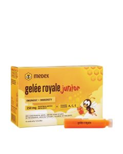 MEDEX Gelée royale junior - naš je vodeći proizvod s matičnom mliječi za djecu. Matična mliječ ima složen sastav koji ne nalazimo nigdje drugdje u prirodi. Ima izniman sadržaj jedinstvenih aktivnih sastojaka, što ga čini odličnim dodatkom dječjoj prehrani