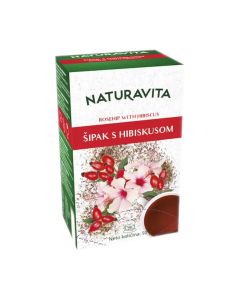 Naturavita Šipak s hibiskusom 20 vrećica x 2,5 g - okus koji se ne zaboravlja i miris koji jednostavno očarava, u jednoj šalici donosi vam snagu i čaroliju bogatog crvenog napitka.