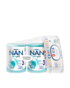 Nestlé NAN OPTIPRO 3 zamjensko mlijeko 12 - 24 mj. 800 g - 2 x OPTIPRO 3 zamjensko mlijeko 12 - 24 mj. 800 g + GRATIS Trudi vlažne maramice A72.