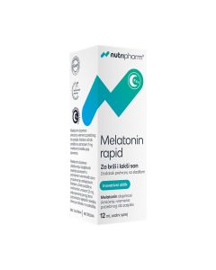 Nutripharm MELATONIN RAPID Sprej za oralnu primjenu 12 ml - primjenjuje se direktno u ustima, bez upotrebe vode i omogućuje čak četiri puta bolju apsorpciju* melatonina.