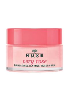 NUXE Very Rose Ružičasti balzam za usne 15 g - Zaljubite se u hidratantni balzam za usne s uljnim ekstraktom ruže, koji sadrži 100% sastojaka prirodnog podrijetla. Ruza posudica proizvoda na bijeloj pozadini.