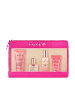 NUXE Prodigieux Travel kit Floral - gel za tuširanje 30 ml + suho ulje 30 ml + parfemsku vodicu 15 ml  + multikorektivna gel krema 15 ml.
