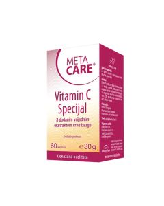 meta care vitamin c specijal s dodatnim vrijednim ekstraktom crne bazge koji se koristi kao dodatak prehrani s dokazanom kvalitetom od brenda omni biotic