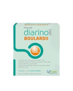 PharmaS Diarino ORS Boulardii 5 vrećica - za dijetalnu prehranu bolesnika s blagim do srednje jakim akutnim proljevom i povraćanjem.