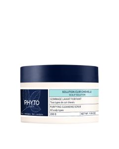 Phyto PURIFYING CLEAN SCRUB Piling za vlasište 200 g - zahvaljujući granulastoj teksturi s kristalima morske soli, ovaj piling nježno uklanja nečistoće i mrtve stanice.