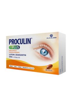 Proculin PLUS meke kapsule za održavanja normalnog vida s antioksidativnim djelovanjem obogaćena vitaminima E, vitaminom C, bakrom i selenom, 30 mekih kapsula 