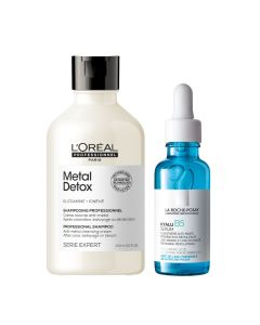 La Roche-Posay i L’Oréal Professionnel Protecting DUO rutina - Hyalu B5 serum za njegu osjetljive kože lica + Metal Detox šampon za obojenu kosu 