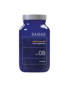 SAGAS Rc 08 Alpha Lipoic 600 60 tableta - dodatak prehrani s alfa lipoičnom kiselinom koja se koristi za promicanje opće dobrobiti i borbu protiv oksidativnog stresa.
