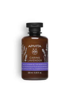 Apivita caring lavander nježni gel za tuširanje za osjetljivu kožu u bočici od 250 ml