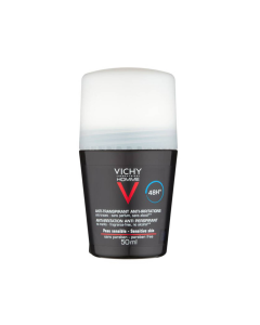 VICHY HOMME Antiperspirant roll-on za zaštitu od znojenja do 48h, bez alkohola, ne ostavlja tragove, 50 ml