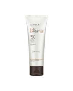 Skeyndor Sun Expertise Zaštitna emulzija za lice SPF 50 – DRY TOUCH 75 ml - krema sa visokim zaštitnim faktorom SPF50 koja štiti kožu koja je visoko rizična ili osjetljiva na sunce.