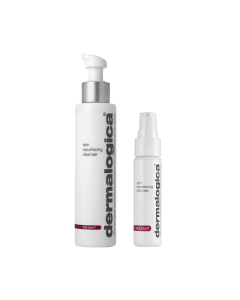 Dermalogica Skin Resurfacing Cleanser - 2u1 proizvod za čišćenje i eksfolijaciju s mliječnom kiselinom. Dvije verzije proizvoda od 30 ml ili 150 ml. Prvi proizvod u bijeloj bočici sa pumpicom - verzija od 150 ml. Drugi proizvod u bijeloj bočici sa rasprši