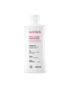 Skinlick Root Cause Retreat Shampoo za osjetljivo i iritirano vlasište - Formula bez sulfata se manje pjeni, a sadrži ceramide za obnovu i jačanje vlasišta.