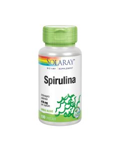 Solaray Spirulina - (Arthrospira platensis) dolazi u kombinaciji s vitaminom A koji doprinosi normalnom metabolizmu željeza, normalnoj funkciji imunološkog sustava, održavanju normalne kože, sluznica i vida. Proizvod je u zeleno srebrnoj bočici na bijeloj