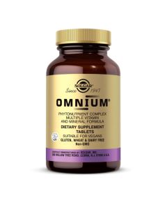 Solgar Omnium dodatak prehrani u obliku tableta u staklenoj bočici bez gmo sastojaka i glutena pogodno za vegane