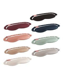 StarSilk Svilena maska za spavanje 1 kom - jedna veličina - na slici su prikazane pet od osam boja: siva, bijela, roza, mint i tamno plava boja.