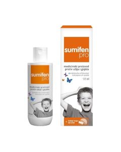 Sumifen Pro Šampon protiv ušiju i gnjida 125 ml - nježan i ne nadražuje osjetljivu kožu, nema dodanih mirisa, a pogodan je čak za malu djecu stariju od 3 godine.