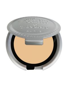 T.LeClerc Kompaktni puder - 02 CRÈME POUDRÉ - dostupan u 4 nijanse. Proizvod je u svojoj srebrnoj kutijici na bijeloj pozadini.