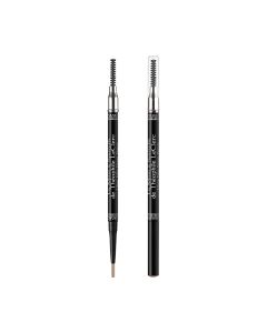 T.LeClerc Tanka olovka za obrve - dostupna u 3 nijanse. Iscrtava finu, preciznu liniju obrva kako bi intenzivirala vaše oči. Rasklopljena i sklopljena tanka olovka za obrve na bijeloj pozadini.