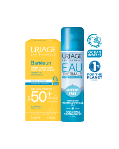 Uriage BARIESUN SPF50+ KREMA 50 ml + GRATIS TERMALNA VODA 50 ml - novo - Bariésun krema SPF50 Barièsun kombinira visokoučinkoviti filterski kompleks i svojstva Uriage termalne vode za zaštitu kože i sprječavanje oštećenja stanica uzrokovana UVA i UVB zrak