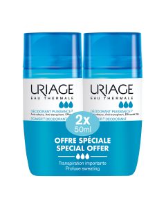 Uriage 2 x DEODORANT 3-ACTIV ROLL-ON 50 ml 1 + 1 GRATIS