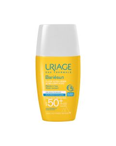Uriage BARIESUN SPF50+ FLUIDE ULTRA 30 ml (pocket pakiranje) - Bariésun kombinira visokoučinkoviti filterski kompleks i dva dermatološka patenta za zaštitu kože, sprječavanje oštećenja stanica i fotostarenje uzrokovano UVA, UVB zrakama i plavim svjetlom.
