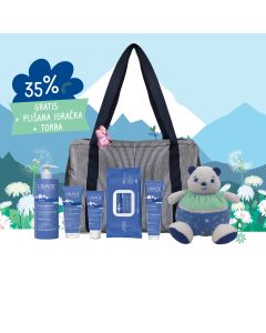 URIAGE BABY PRVA TORBA - njega kože beba na bazi alpske termalne vode! Prvi proizvodi za higijenu i njegu bebine kože od rođenja. 