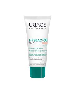 Uriage Hyseac 3-Regul SPF30 u boji 40 ml -  "sve-u-jednom" proizvod koji pomaže u uklanjanju nesavršenosti (prištića, mitesera) i ograničava pojavu mrlja uzrokovanih suncem.