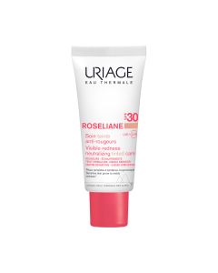 Uriage Roseliane CC SPF30 40 ml - kamuflira crvenilo, ujednačava ten i posvjetljuje ga te štiti od UV zraka zahvaljujući SPF30 zaštiti. Pruža trenutnu ugodu nakon nanošenja.