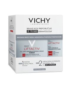 Vichy LIFTACTIV Protokol protiv bora i nedostatka čvrstoće suhe kože - LIFTACTIV SUPREME Dnevna njega suhe kože, 50 ml + LIFTACTIV H.A. Njega za učvršćivanje područja oko očiju 15 ml.