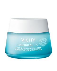 Vichy MINÉRAL 89 MAT SORBET za 48-satnu hidrataciju, 50 ml - hidratizirana, matirana i svježa koža 48 sati, smanjuje proizvodnju sebuma i pruža ugodan učinak hlađenja.