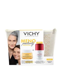 Vichy MENO POSITIVITY PROMO SET: NEOVADIOL DNEVNA NJEGA ZA LICE U POSTMENOPAUZI, 50 ML + CLINICAL CONTROL DETRANSPIRANT - ROLL-ON DEZODORANS, 50 ML + KOZMETIČKA TORBICA
