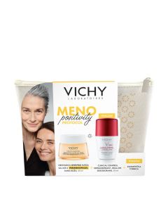 Vichy MENO POSITIVITY PROMO SET: NEOVADIOL DNEVNA NJEGA ZA LICE U PERIMENOPAUZI, SUHA KOŽA, 50 ML + CLINICAL CONTROL DETRANSPIRANT - ROLL-ON DEZODORANS, 50 ML + KOZMETIČKA TORBICA
