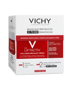 Vichy Protokol protiv bora i gubitka kolagena u koži -  Liftactiv Collagen Specialist dnevna krema 50 ml, Liftactiv Collagen Specialist njega za područje oko očiju 15 ml.