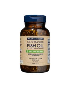 Wiley's Finest Wild Alaskan fish oil Easy Swallow minis 180 kapsula