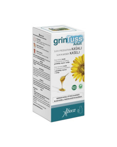 Aboca grinTuss sirup za odrasle 128g - prirodna njega i zaštita gornjih dišnih puteva s medom i biljnim kompleksima, za odrasle i adolescente 12+.