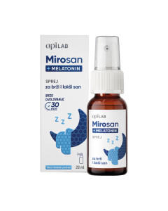 ApiLab MIROSAN sprej Melatonin 20 ml - melatonin doprinosi skraćenju vremena potrebnog da zaspite, koristan učinak postiže se uzimanjem 1 mg melatonina kratko prije spavanja.