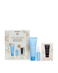 Apivita Aqua Beelicious rutina - lagana tekstura 2025 SET - set u elegantnoj blagdanskoj torbici, za njegu lica s hidratantnim sastojcima koji pruža hidrataciju, svježinu i mat izgled.