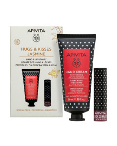 Apivita Hugs and kisses Jasmine 2025 SET - praktičan duo za vas ili vaše najdraže u šarenoj i blagdanskoj poklon-kutiji, za hidrataciju i mekoću ruku i usana.