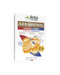 Arkopharma Arkoroyal Vitadefenses ampule 20 x 1000 mg - dodatak prehrani bez šećera, višestrukog djelovanja, temeljen na matičnoj mliječi, vitaminima i selenu kako bi vam pomogao lakše prebroditi zimsko razdoblje.