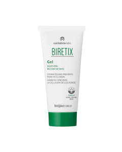 BIRETIX Gel - Gel za lice posebno dizajniran za poboljšanje stanja kože i održavanje rezultata nakon oralnih i / ili lokalnih tretmana protiv akni. Proizvod je u bijelo zelenoj tubi na bijeloj pozadini.