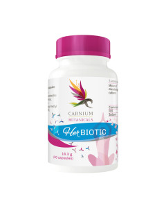 CARNIUM BOTANICALS Her Biotic probiotik za žene 30 kapsula - vrhunska kombinacija 6 pomno odabranih probiotičkih sojeva koji posebno podupiru žensko zdravlje i blagotvorno utječu na ženske tegobe.