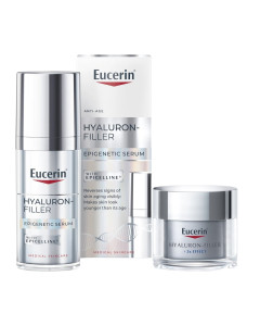 Eucerin Hyaluron-Filler Epigenetic serum 30 ml + noćna krema 20 ml SET 2025 - tretmani za hidrataciju i anti age njegu lica.