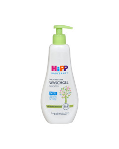 HiPP Babysanft gel 400 ml - gel za pranje kose i tijela sadrži ekstrakt organskog badema i idealan je za pranje osjetljive dječje kože.