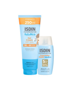 ISDIN Fotoprotector Gel Cream Pediatrics SPF50+ 250 ml i Pediatrics Fusion Water SPF50+ 50 ml - sveobuhvatna dječja zaštita od sunca s laganim teksturama koje pružaju visoku učinkovitost i ugodno nanošenje.