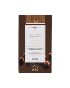 KORRES ARGAN OIL boja za kosu  7.0 - Trajna boja Argan Oil Advanced sadrži arganovo ulje i prirodni keratin koji djeluju na dublje slojeve kose vraćajući hidrataciju.