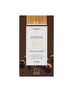 KORRES ARGAN OIL boja za kosu 8.3 - Trajna boja Argan Oil Advanced sadrži arganovo ulje i prirodni keratin koji djeluju na dublje slojeve kose vraćajući hidrataciju.