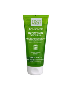 MartiDerm Acniover GEL za pranje 200 ml - za svakodnevnu upotrebu, dubinski čisti pore, smanjuje višak sebuma i uravnotežuje mikrobiotu kože. Zelena tuba gela na bijeloj pozadini.