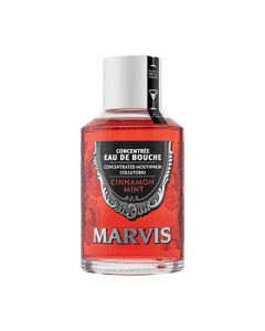 Marvis Vodica za usta Cinnamon mint 120 ml - osvježava dah dugotrajnim, toplim cimet i hladnim mentolnim notama, formula bez alkohola nježna je za usnu šupljinu, pomaže u održavanju zdravlja zubi i desni.